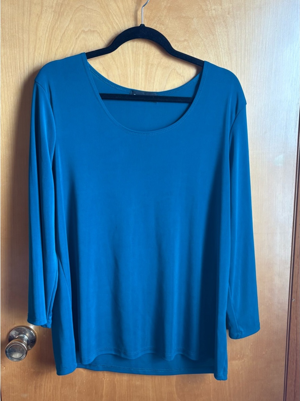 Travel Elements Teal 3/4 Sleeve Top XL | Stretch Basic Blouse